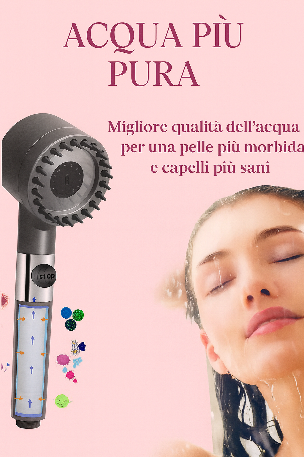 CasaViva - Soffione doccia massaggiante, anti calcare